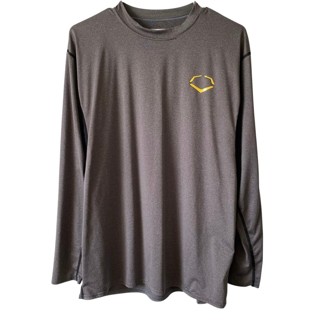 EVOSHIELD Men's Heather Gray Long Sleeve Activewear T Shirt Large Athleisure